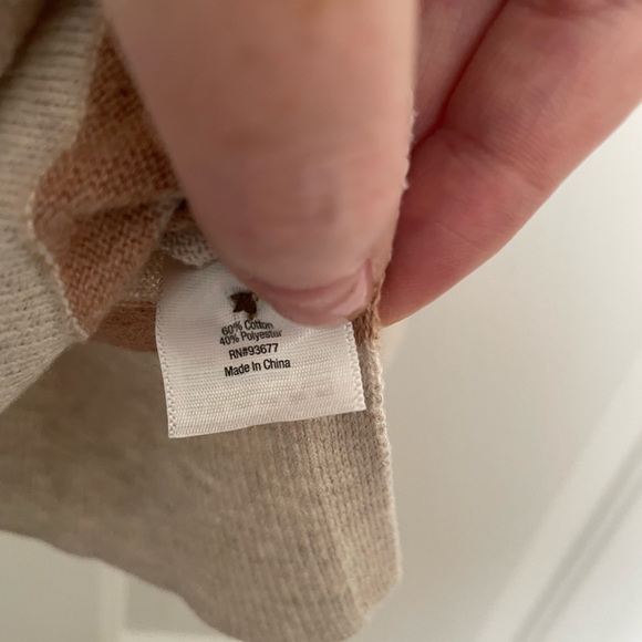 ANA long sleeve scoop neck top tee tunic sweater size Large- oatmeal and camel - Picture 9 of 9